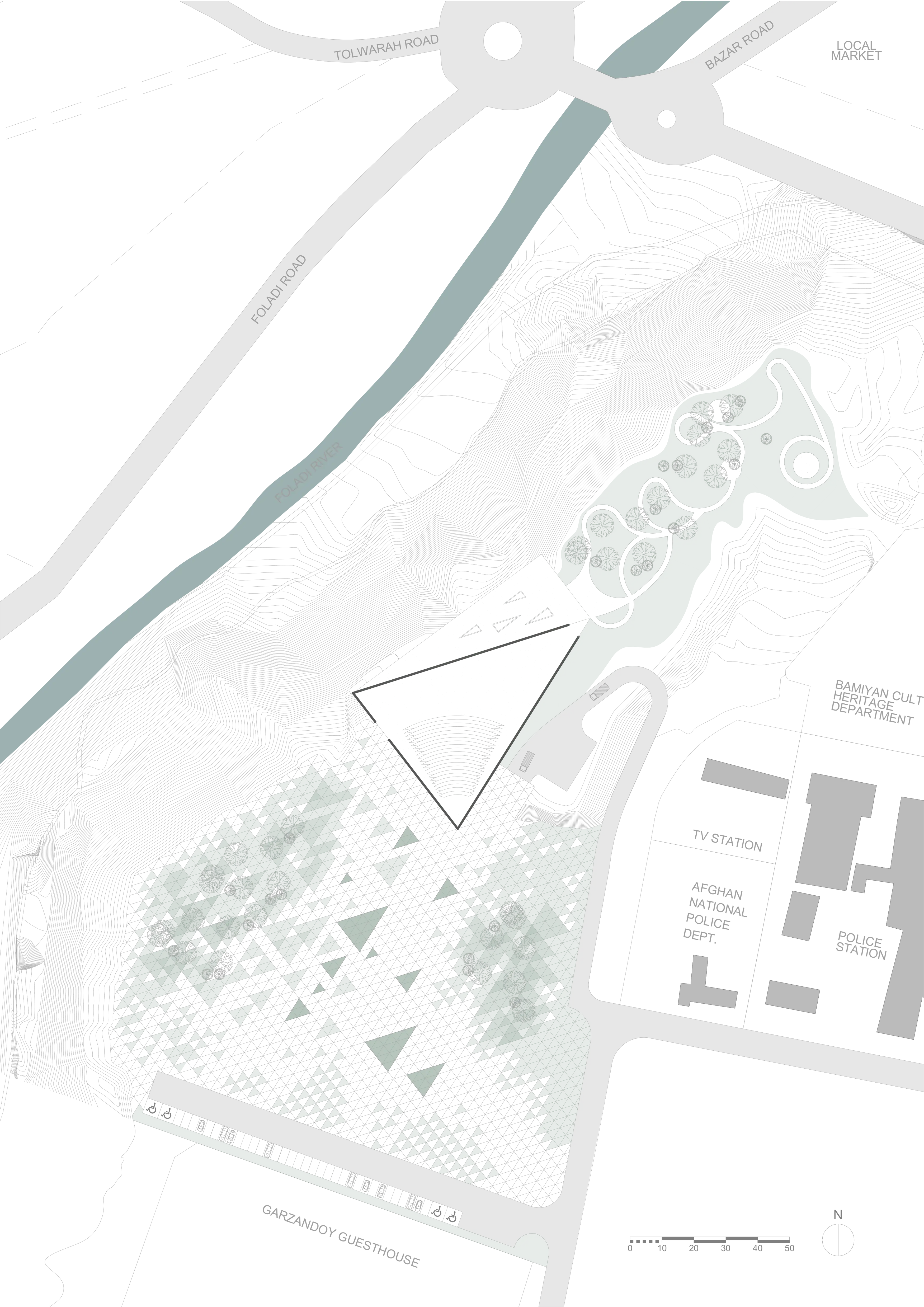 Site plan for Prism, Bamiyan, Afghanistan.